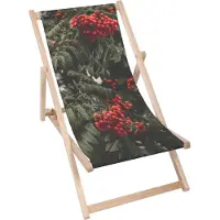 Dreamroots Liegestuhl klappbar Holz, Buchenholz bis zu 130 kg, Sonnenliege klappbar mit 3-stufiger Neigungsregulierung der Rückenlehne, Rowanberry
