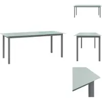 vidaXL Gartentisch Hellgrau 190x90x74 cm Aluminium und Glas - Gartentische