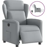 vidaXL (NEU 2026) Relaxsessel Elektrisch - Hellgrau Stoff - Loungesessel - 22.2 kg