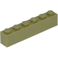 LEGO 100 Stück 3009 Stein Brick 1x6 Part Basic Steine 100 Olivgrün