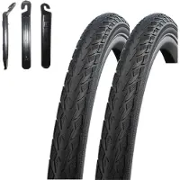 Schwalbe 2 x Delta Cruiser Plus PunctureGuard E-25 Fahrradreifen 28 x 1,50 (40-622) Schwarz/Reflex inkl. Reifenheber