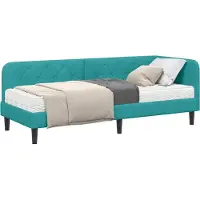 Syfax Eckbettgestell Türkis 80 x 200 cm Samt