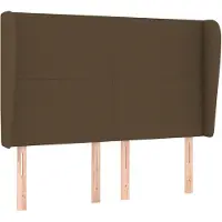 Syfax Kopfteil mit Ohren Dunkelbraun 147x23x118/128 cm Stoff