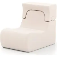 Costway Bodenstuhl mit Abnehmbarer Kopfstütze, Bodensessel mit Eisveloursbezug & Boden, Bodensofa für Wohnzimmer, Schlafzimmer, Homeoffice, Beige