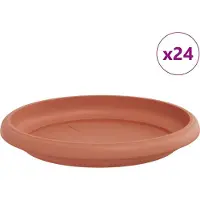 Syfax Runde Blumenplatte 24 pcs Ziegelrot Ø 14 x 2 cm Kunststoff