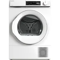 Sharp KD-NHA8S6GWE, Freistehend, Frontlader, Wärmepumpe, Weiß, Tasten, Drehregler, Weiß
