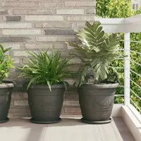 Prolenta Maison Exclusive - Runde Blumenplatte 6 pcs Schwarz Ø 14 x 2 cm Kunststoff