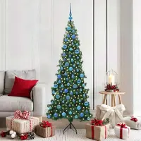 vidaXL CLORIS Eckiger künstlicher Weihnachtsbaum Grün 180 cm PVC und Metall - Weihnachtsgirlanden 3397270