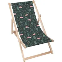 Dreamroots Liegestuhl klappbar Holz, Buchenholz bis zu 130 kg, Sonnenliege klappbar mit 3-stufiger Neigungsregulierung der Rückenlehne, Garden Leaves