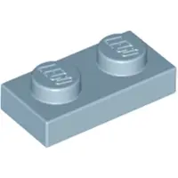 LEGO 250x 1x2 Platten 3023 - Plate Sandblau - Sand Blue