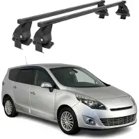 Menabo Dachträger für Renault Scenic mk3 2009-2013 Pre-FL 50kg Stahl Schwarz 2x