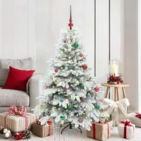 vidaXL "Schlussverkauf" Künstlicher Weihnachtsbaum(1 pc) - Kunstbaum/Tannenbaum - mit 150 LEDs Weiß 150 cm PE und PVC C7966