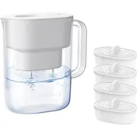 Waterdrop Lucid Wasserfilterkrug mit 4×90-Tage-Filter, 3,5 l, NSF-, BPA-frei, Weiß (Ersatzfilter: WD-PF-01A Plus)