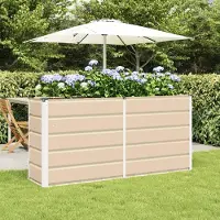 vidaXL "Schlussverkauf" Pflanzkübel im Garten - 1 pc - Blumenbeet/Gartenbeet - Elfenbein 160x40x75 cm Stahl C13506