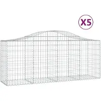 vidaXL "SALE 2026"Gabionen-Hochbeet - Blumenkasten - mit Hochbogen 5er-set - multifunktional& Moderne - 200x50x80/100 cm Verzinktes Eisen - Beete Einfacher Aufbau DE8831178