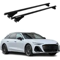 Omac Menabo Dachträger Grundtäger für Audi A6 C9 Avant 2025 75kg Alu Schwarz 2 tlg