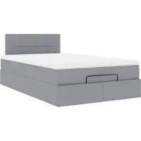 Syfax Ottoman-Bett mit Matratze Hellgrau 120x190 cm Stoff