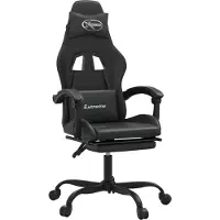 Syfax Gaming-Stuhl mit Fußstütze Schwarz Kunstleder