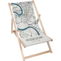 Dreamroots Liegestuhl klappbar Holz, Buchenholz bis zu 130 kg, Sonnenliege klappbar mit 3-stufiger Neigungsregulierung der Rückenlehne, Dusseldorf