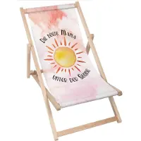 Dreamroots klappbar Holz, bis zu 130 kg, Sonnenliege klappbar mit 3-stufiger Neigungsregulierung der Rückenlehne, Die Beste Mama Unter Der Sonne