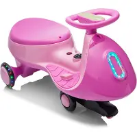 FCH Kinder-Elektroauto 12V, Elektrisches Rutschauto mit Pedal, 2 Geschwindigkeiten und Kippschutz, Bluetooth, für Kinder ab 3 Jahren,Fuchsia & Rosa