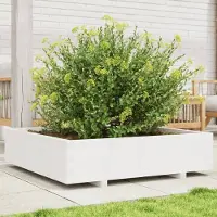 vidaXL "Rabatt" Pflanzkübel modernem Design - Blumentopf/Pflanzkasten - Weiß 100x100x26,5 cm Massivholz Kiefer - Beete CC23419