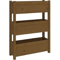vidaXL "WINTER SALE"Pflanzkübel - Blumenkasten - Honigbraun 77x25x104,5 cm Massivholz Kiefer - Beete Einfacher Aufbau NEU3090779