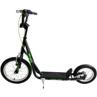 Enero GHOST Roller mit aufblasbaren Rädern und 2 Handbremsen, grün