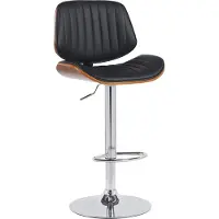 CLP Barhocker Clawson Kunstleder chrom - walnuss/schwarz