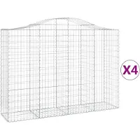 vidaXL "2026 MODERNE"Gabionen-Hochbeet - Blumenkasten - mit Hochbogen 4er-set - multifunktional& Moderne - 200x50x140/160cm Verzinktes Eisen - Beete Einfacher Aufbau CC4406818