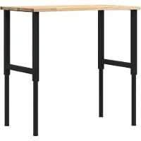 Syfax Werkbank 100x60x(71,5-98) cm Massivholz Eiche