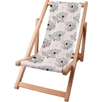 Dreamroots Kinder Liegestuhl klappbar Holz bis zu 130 kg, Sonnenliege klappbar mit 3-stufiger Neigungsregulierung der Rückenlehne, Cute Koala