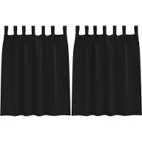 vidaXL Verdunkelungs-Vorhänge mit Ringen 2 pcs Schwarz 140 x 140 cm