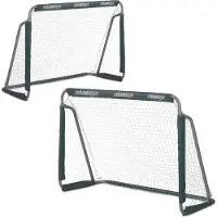 Northix Fußballtore 2er-Set Grau, werkzeugloser Aufbau, langlebige Metallkonstruktion
