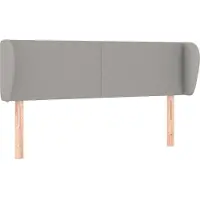 Syfax Kopfteil mit Ohren Hellgrau 147x23x78/88 cm Stoff