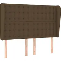 Syfax Kopfteil mit Ohren Dunkelbraun 147x23x118/128 cm Stoff