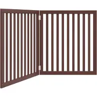 Syfax 2-tlg. Hundetor Faltbar Braun 160 cm Pappelholz