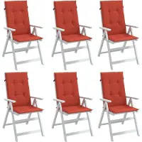 vidaXL Möbel Hochlehner-Auflagen 6 Stk. Melange Rot 120x50x4 cm Stoff - Sitzkissen 4002432