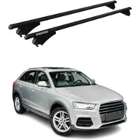 Omac Menabo Dachträger Grundtäger für Audi Q3 mk1 2011-2018 75kg Alu Schwarz 2 tlg
