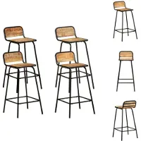 vidaXL Barstühle 4 Stk. Massivholz Mango - Barhocker