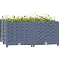 vidaXL Hochbeet 80x80x38 cm Polypropylen , Gabionen Design 2024