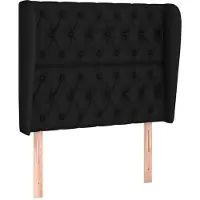 Syfax Kopfteil mit Ohren Schwarz 93x23x118/128 cm Stoff