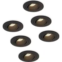 HOFTRONIC™ LED Einbaustrahler Set 6x 5W GU10 Schwarz IP20 schwenkbar