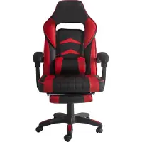 AGA Spielstuhl,Bürostuhl,Drehbarer Spielstuhl, Gamingstuhl, Racing Schreibtischstuhl, Chefsessel mit Fußstütze Schwarz - Rot