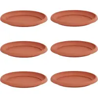 Syfax Runde Blumenplatte 6 pcs Ziegelrot Ø 21,5 x 2,5 cm Kunststoff