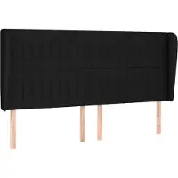 Syfax Kopfteil mit Ohren Schwarz 183x23x118/128 cm Stoff