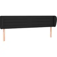Syfax Kopfteil mit Ohren Schwarz 203x23x78/88 cm Stoff