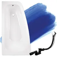 Badland Eckbadewanne Badewanne Luna LINKS 150x80 mit Ablaufgarnitur und Füßen GRATIS ohne Verkleidung