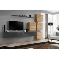 Xl Moebel Gmbh Grau TV Ständer Wandregal Luxus Wohnwand Einrichtung Modern Komplett Sideboard