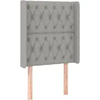 Syfax Kopfteil mit Ohren Hellgrau 83x16x118/128 cm Stoff
